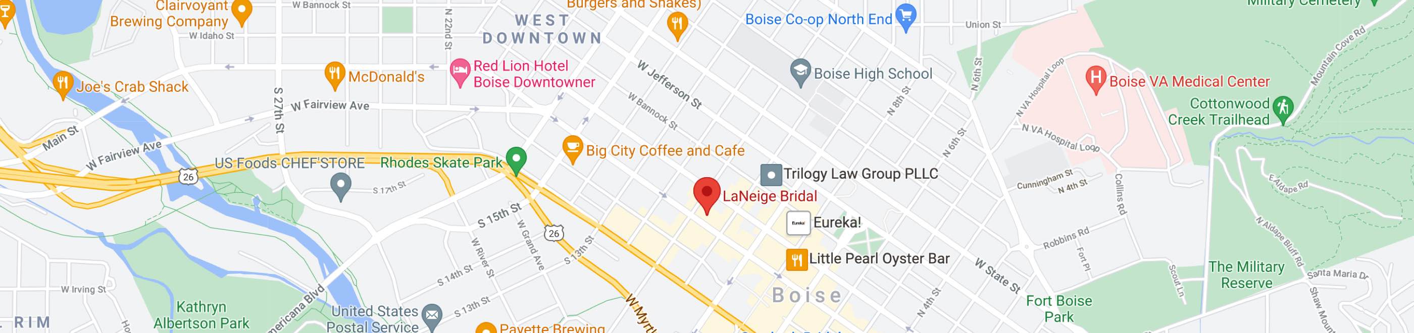LaNeige Bridal map. Desktop image.